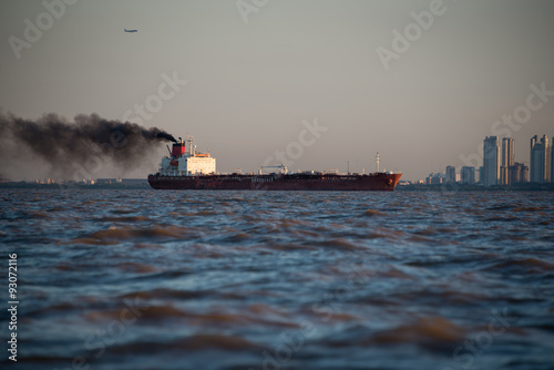 International Cargo Boat Pollution. Buenos Aires.