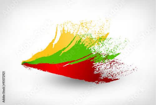 Brush painted flag of Lithuania