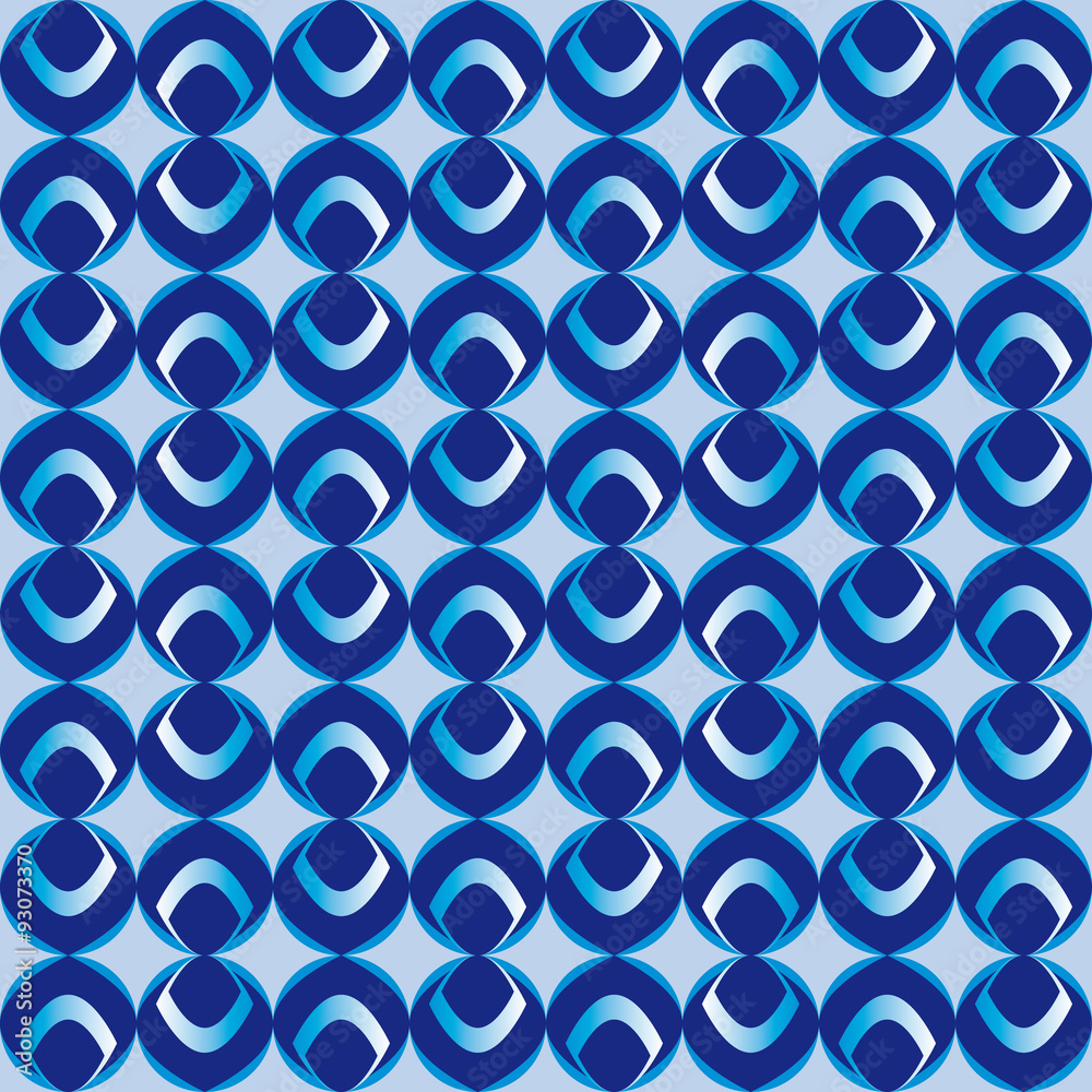 Pattern with blue geometric circular shapes