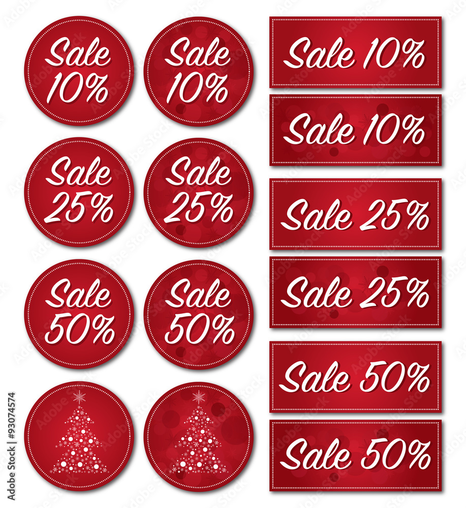Christmas red sale tag vector