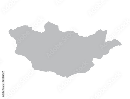 grey vector map of Mongolia