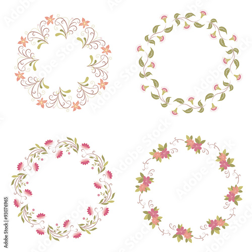 flower wreath, floral flower frames