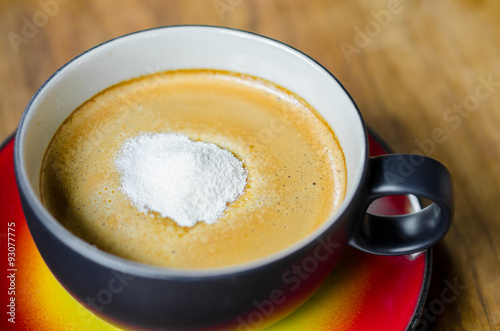 Creamer on a cup of coffee