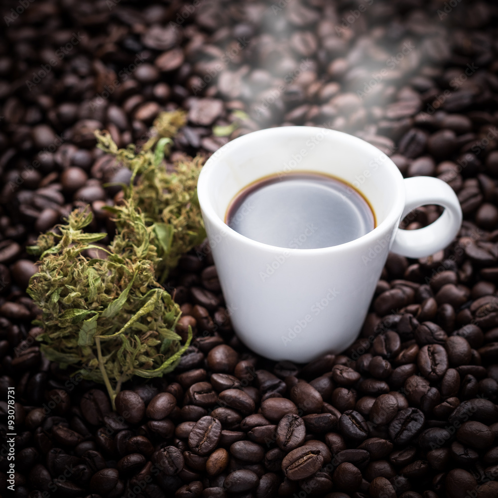 Fototapeta premium Cannabis coffee.