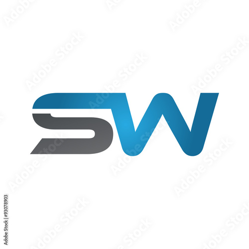 SW company linked letter logo blue