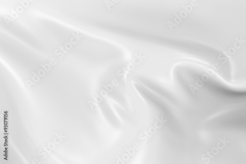 Waving White Flag - 3D Render of a White Flag with Silky Texture
