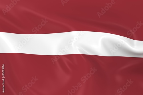 Waving Flag of Latvia - 3D Render of the Latvian Flag with Silky Texture