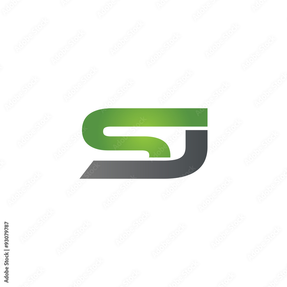 SJ company linked letter logo green