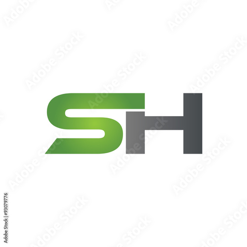 SH company linked letter logo green