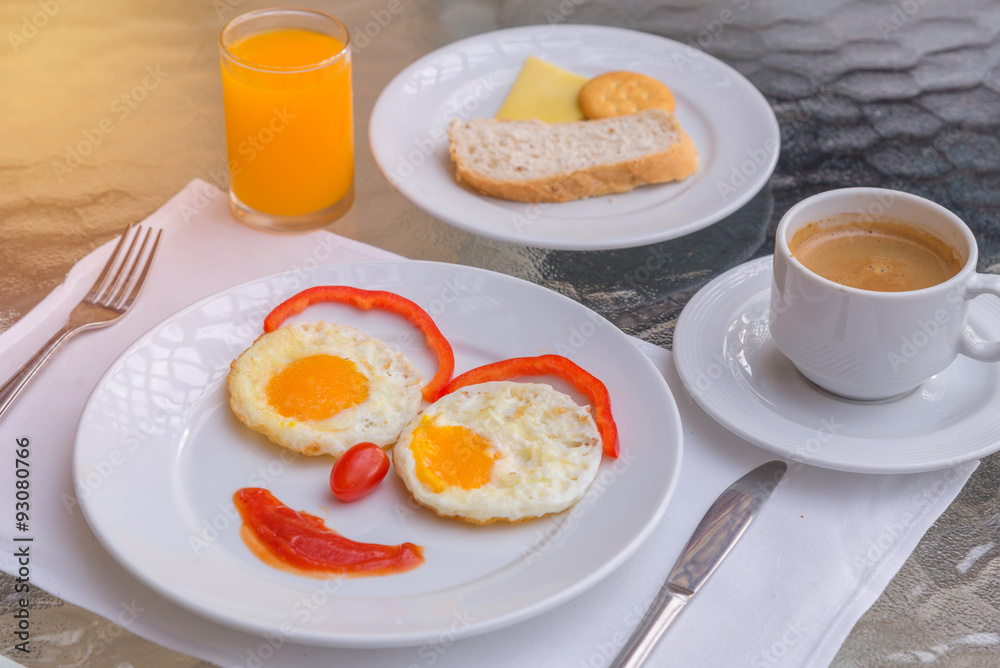 Happy Face Frying Eggs for breakfast Happy Face Frying Eggs for breakfast