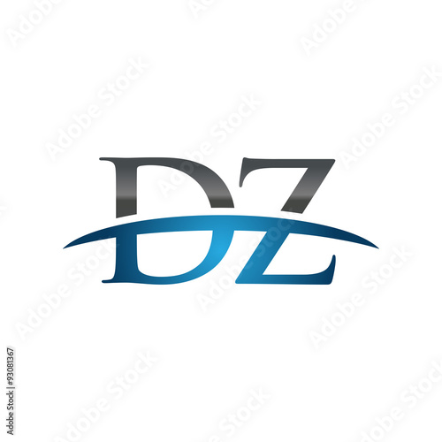DZ initial company swoosh logo blue