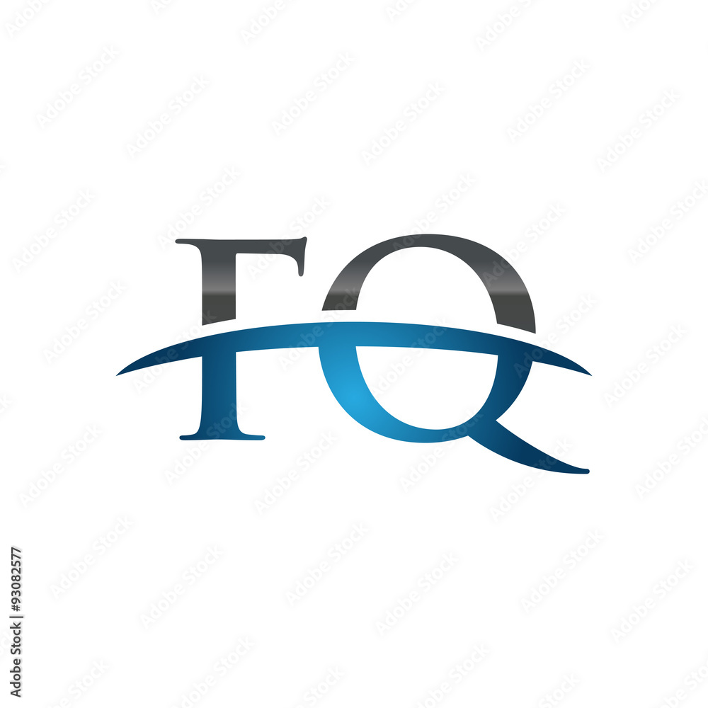 FQ initial company swoosh logo blue FQ initial company swoosh logo blue