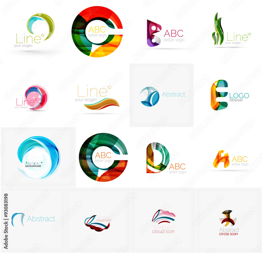 Set of universal company logo ideas, business icon collection Set of universal company logo ideas, business icon collection