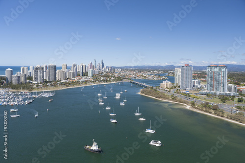 Boats sailing the bay in Surfers Paradise