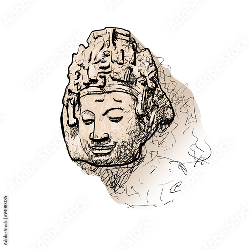 Drawing head of Bodhisattva