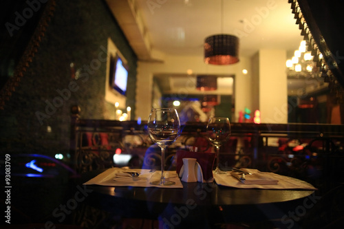 restaurant interior blurred background © kichigin19
