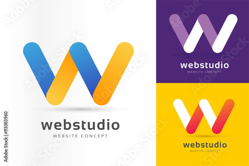 W letter vector logo icon template