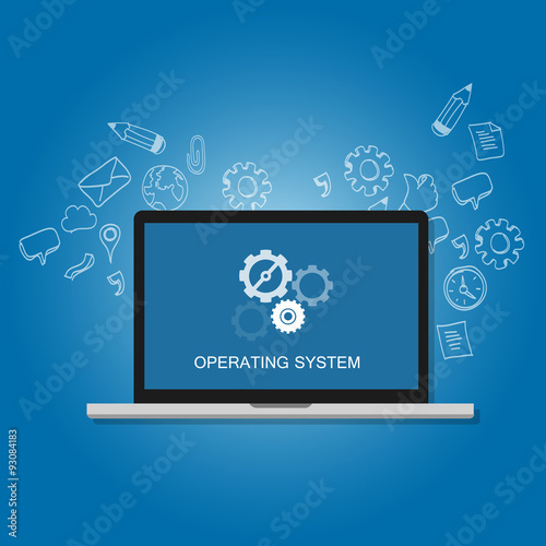 os operating system software computer laptop screen gear icon