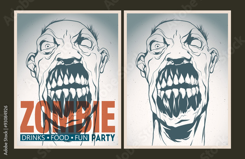 Zombie party placard set
