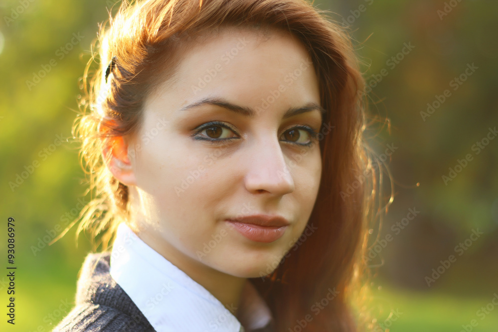 girl business style park portrait autumn girl business style park portrait autumn