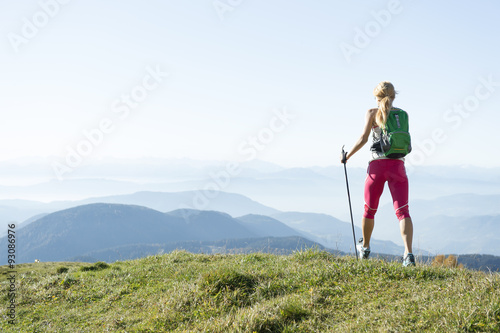 Canvas Print Nordic walking, hiking or power walking