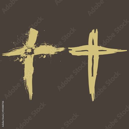 Church logo. Brush strokes cross