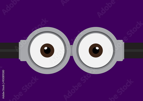 Vector illustration of goggle with two eye on purple color