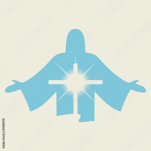 Church logo. Jesus and cross icon