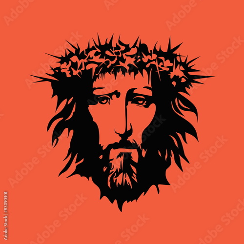 Face of Jesus. Hand drawn.