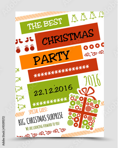 colorful christmas party poster