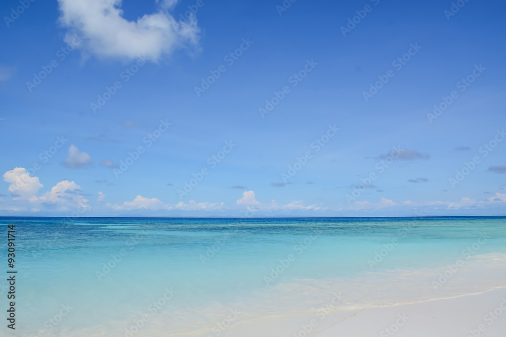 blue sky with sea and beach