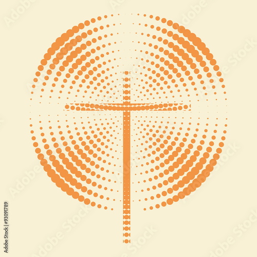 Church logo. Cross and radiating dots