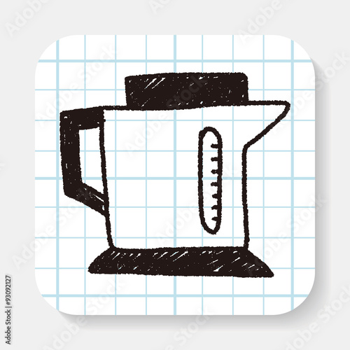kitchenware hot water bottle doodle drawing