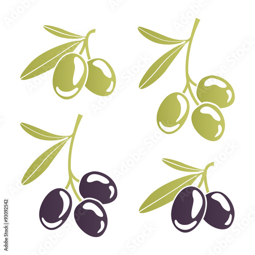 set of four symbols for olive labels