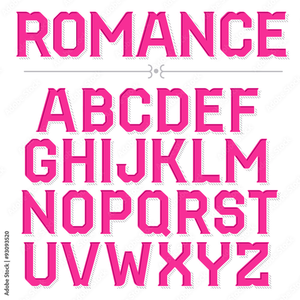 Romantic decorative font. Retro typography. Victorian typeface
