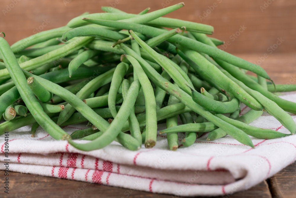 Heap of fresh green beans