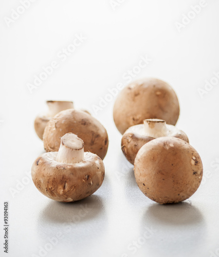 Fresh brown mushrooms close up