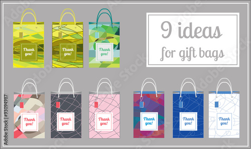 Shopping Bag for gifts and souvenirs with color prints.