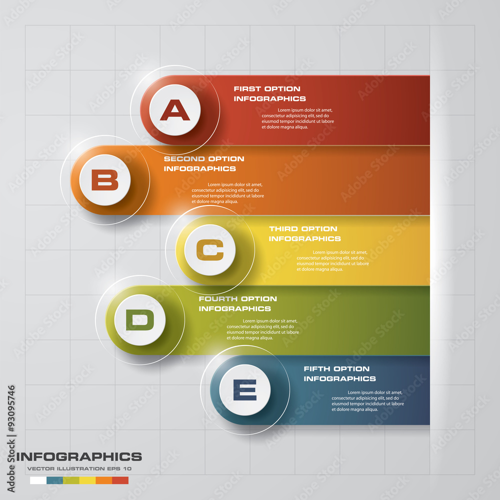 Design 5 steps clean template. Can be used for banner, diagram, web design, infographic Vector Eps10 Design 5 steps clean template. Can be used for banner, diagram, web design, infographic Vector Eps10