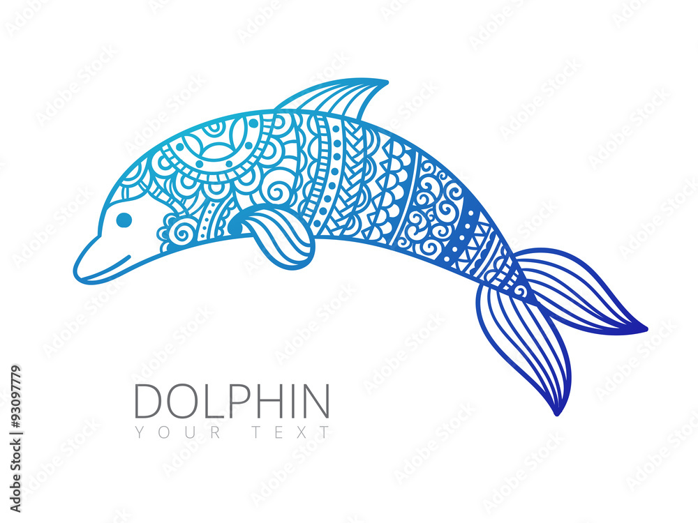 Obraz premium ornamental dolphin illustration