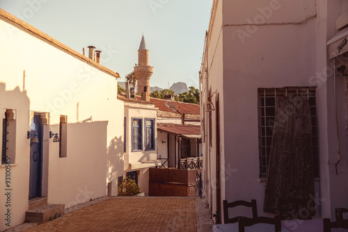 Kyrenia, narrow street at dusk in old town. Cyprus