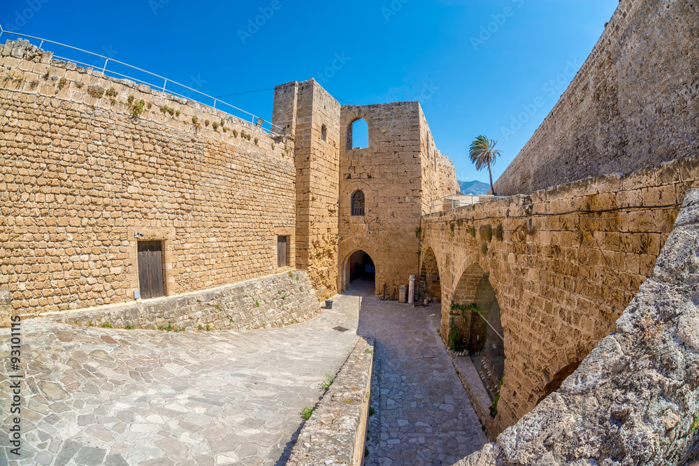 Entrance of medieval Venetian castle in Kyrenia, Cyprus