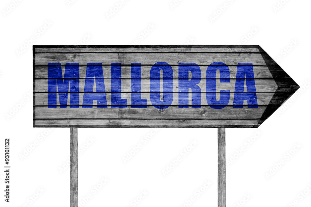 Mallorca wooden sign isolated on white Mallorca wooden sign isolated on white