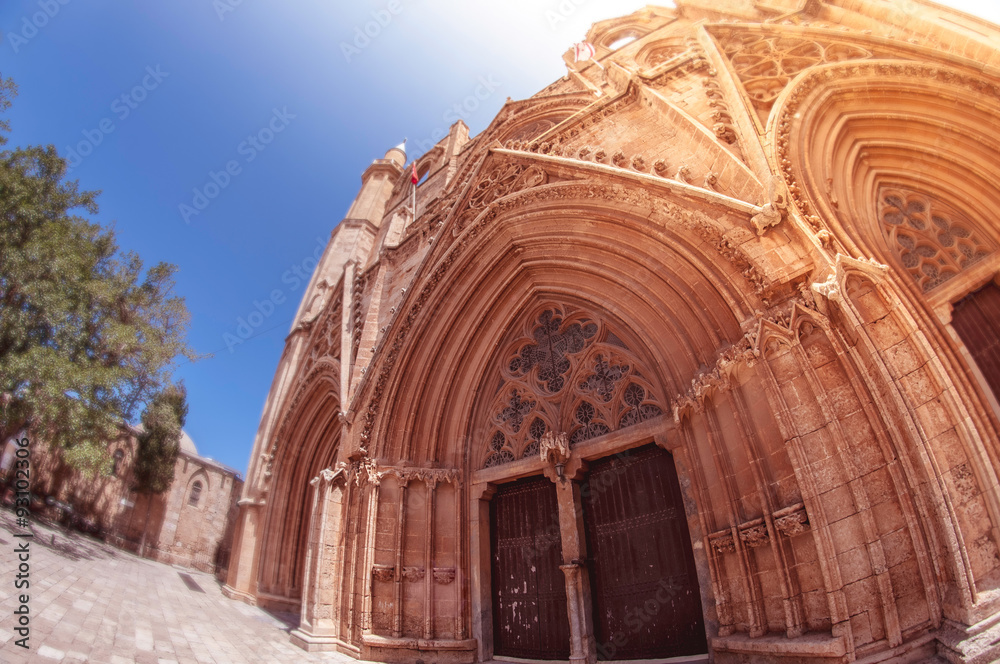 Facade of Lala Mustafa Pasha Mosque. Famagusta, Cyprus
