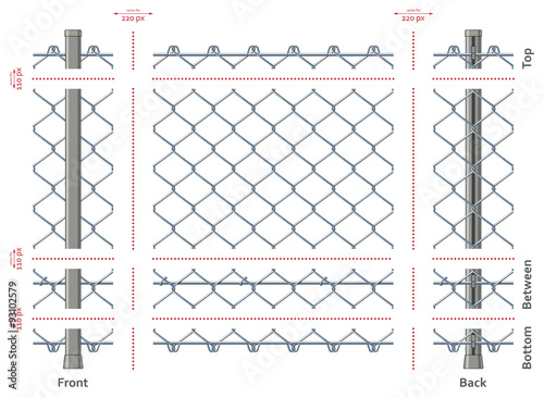 Highly detailed chain-link fence with no gradients, seamless after quick edit