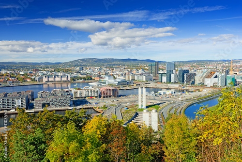 Canvas Print View of Oslo city Norway