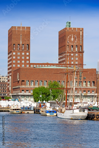 Photography View of Oslo Radhuset Norway