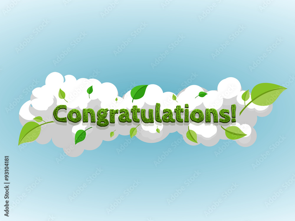 Obraz premium Congratulations Sign on a Cloud