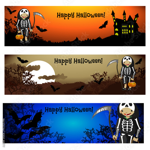Three Halloween banners. 