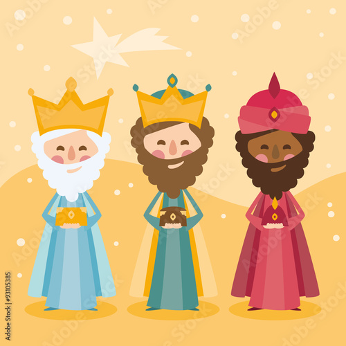 the three kings of orient on a yellow background
